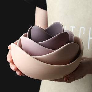 Lotus Bowl Set: Purple And Mint Bowls