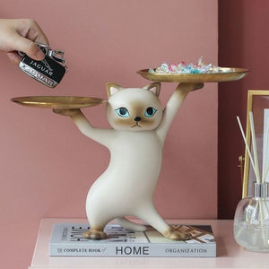 Lula Kitty Tray: Cat Shaped Figurine With Trays