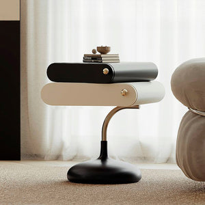 Katrina Spinning Nightstand: Designer Bedside Table With Drawer