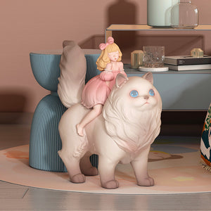 Dolly and Simon: Cat Sculpture, Figurine For Home
