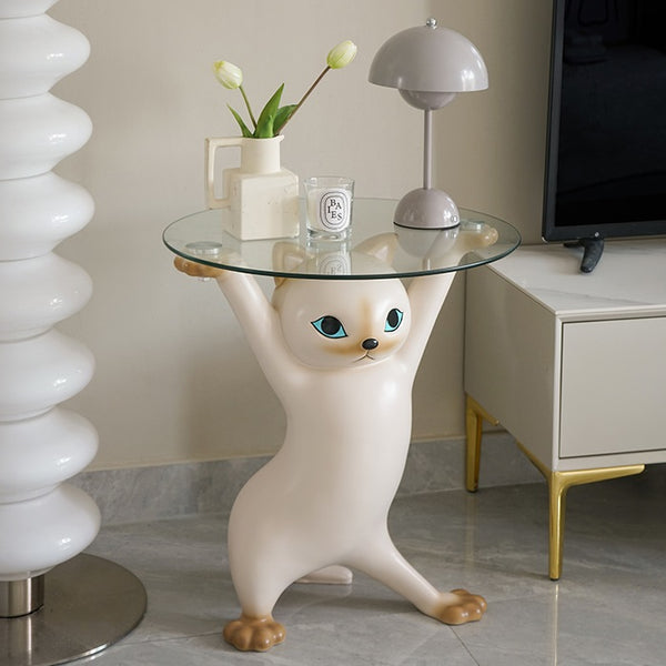 Cat table outlet glass