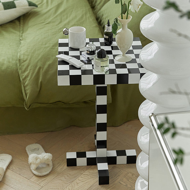 Black And White Checker popular Side Table