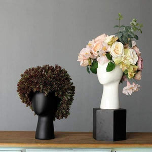  Head Shaped Decorative Ceramic Flower Vase