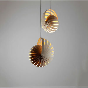 Nautilus Pendant Light: Wooden Hanging Light, Home Lighting
