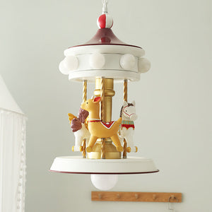 Pony Carousel Chandelier for Nursery, Ceiling Light for Toddler's Room