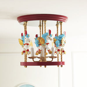Little Unicorn Chandelier for Toddlers Room, Ceiling Light for Nursery