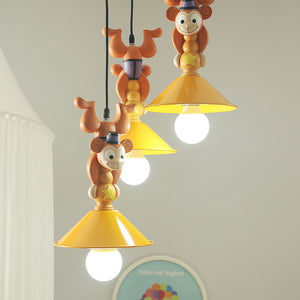Monkey Pendant Light for Playroom, Chandelier for Children's Bedroom