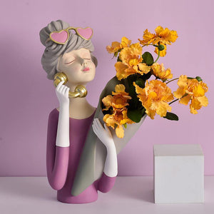 Selena Flower Vase: Lady Shaped Vase