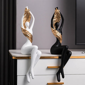 Feather Lady: Sculpture for Home, Figurine for The Living Room