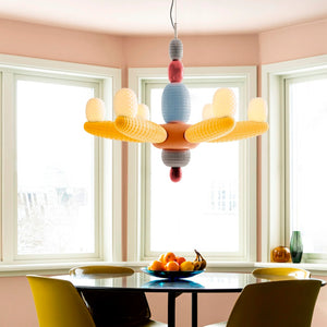 Sidney Chandelier: Colorful Light Fixture Made of Resin & Glass