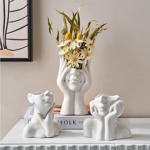 Effie Flower Vase: White Ceramic Vase For Home