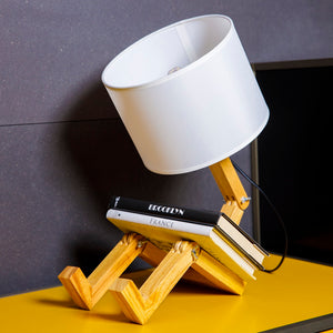Oscar Adjustable Table Lamp: Wooden Bedside Lamp