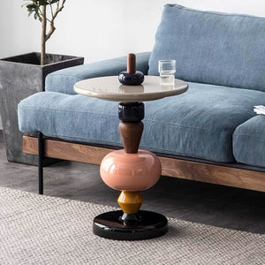 Sami Pyramid Table: Wooden Side Table For Living Room