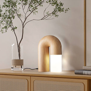Mollie Mood Lamp: Wooden U-Shaped Lamp, Home Lighting