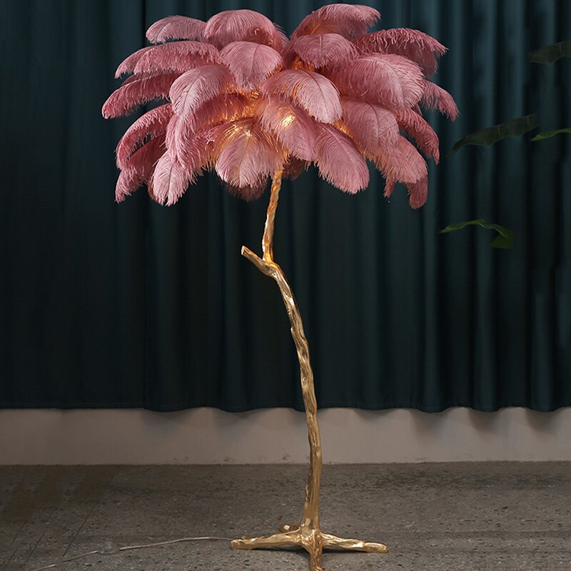 Lucas Palm Tree Lamp: Osctich Feather Tree Shaped Standing Lamp ...