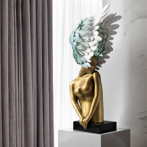 Lori Winged Head: Decorative Sculpture For Home, Figurines