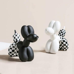 Checkered Balloon Dogs: Figurine, Ornaments And Centerpieces