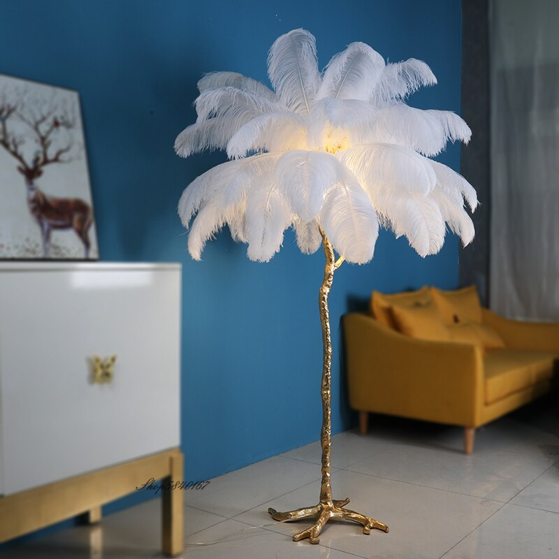 Lucas Palm Tree Lamp: Osctich Feather Tree Shaped Standing Lamp ...