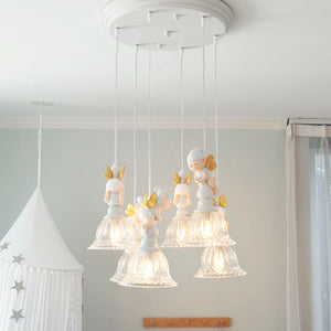 6-Head Pendant Light With Small Elves