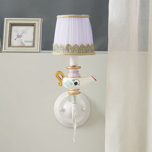 Teapot Shaped Wall Lamp With White Lampshade