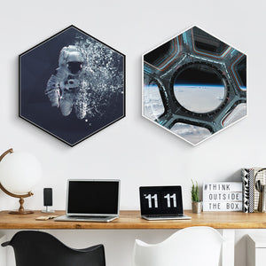 Space Hexagon Wall Art